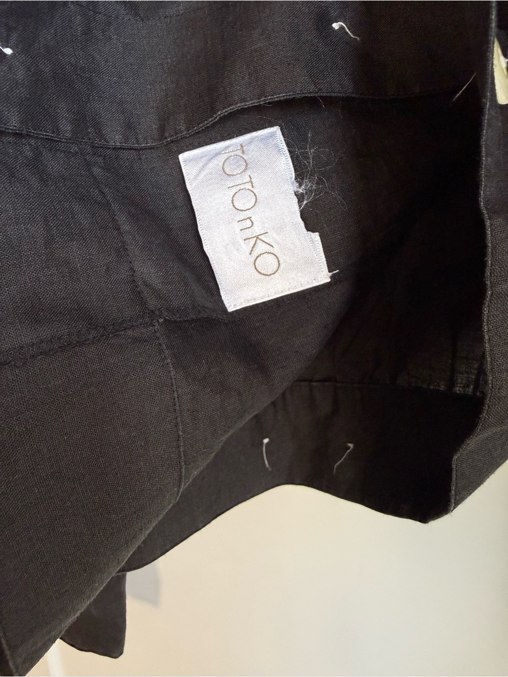 Vintage 100% Linen Button Down Black Utility Jacket Medium - Picture 4 of 8